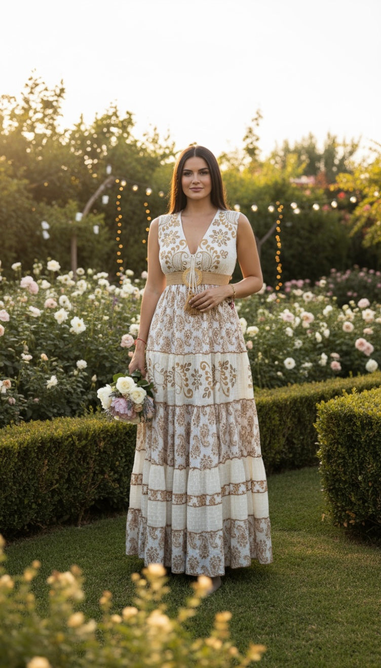 Golden Garden Maxi Dress