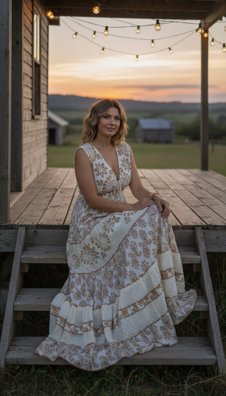 Golden Garden Maxi Dress