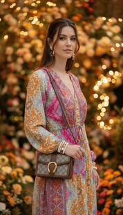 Robe en soie rose Aurore