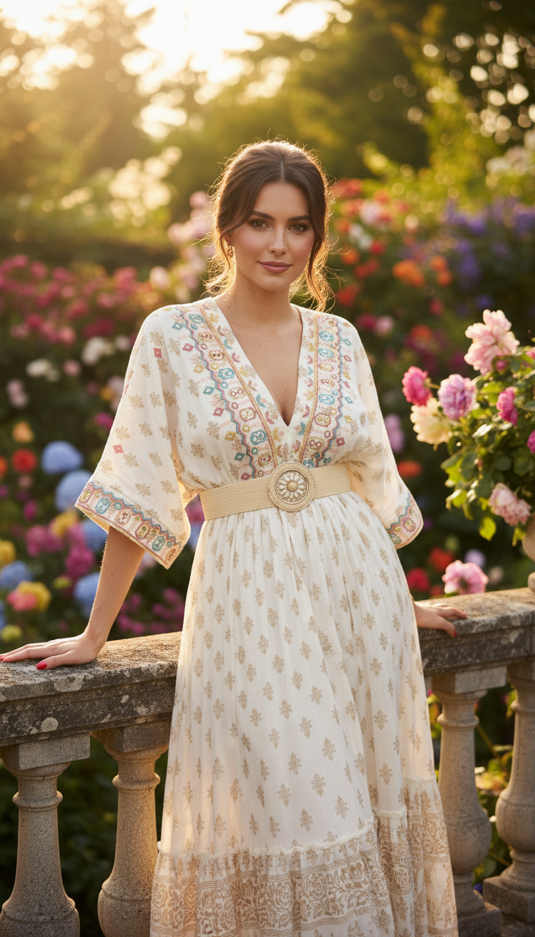 Robe longue colorée
