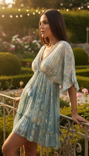 Robe bohème courte brodée à la main