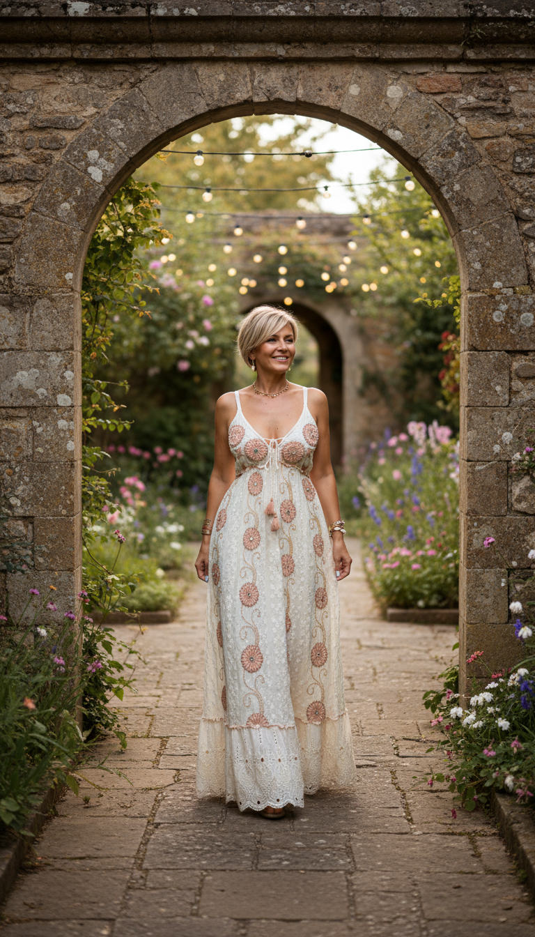 Circle Moon Boho Dress