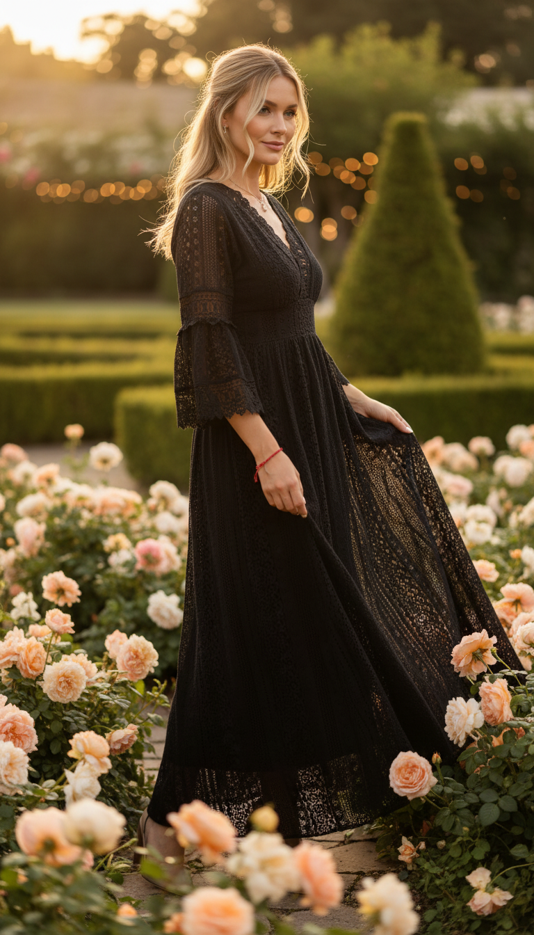 Salbeigrünes Spitzenkleid