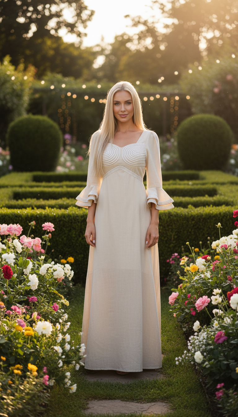 Beige Boho Maxi Dress