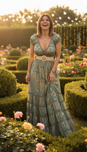 Robe longue en soie sereine