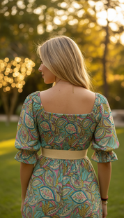 The Smocked Blue Silk Dress
