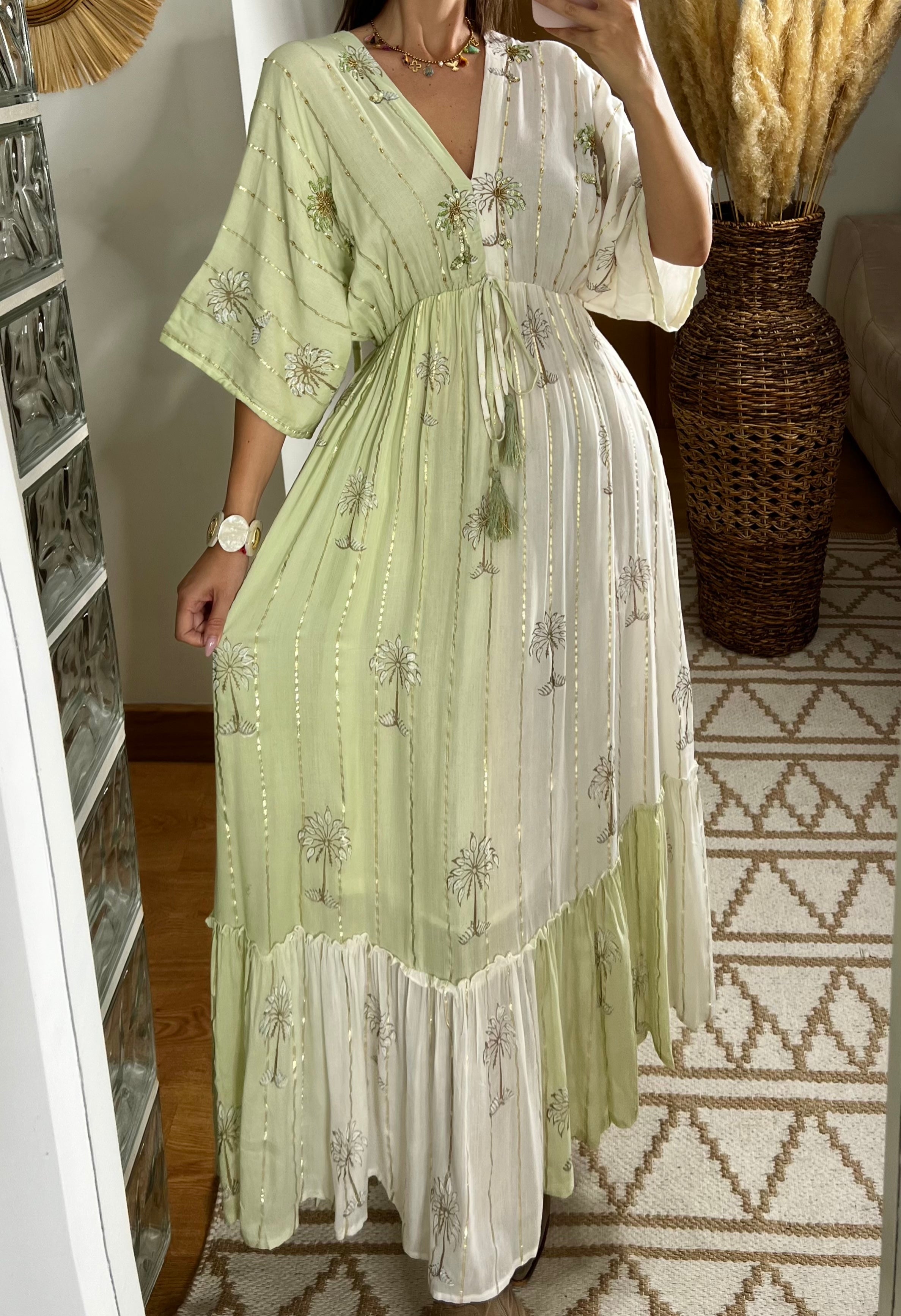 Palm Boho Maxi Dress