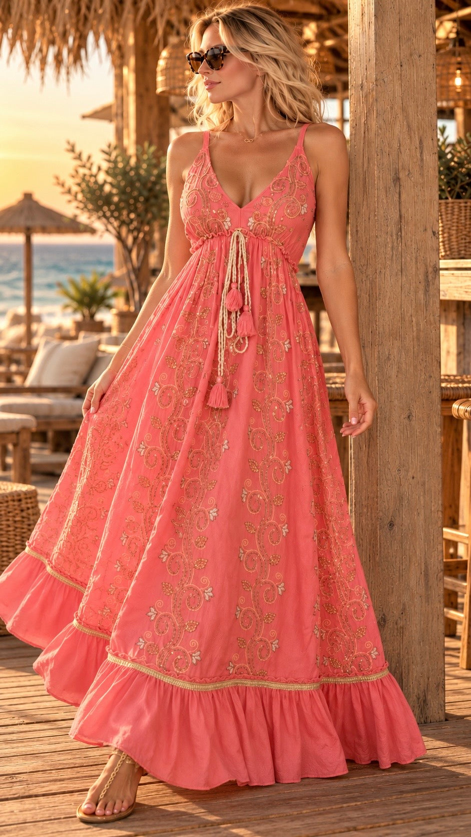 Luna Edem Pink Maxi Dress