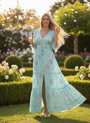 Solene Blue Maxi Dress