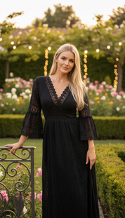 Salbeigrünes Spitzenkleid