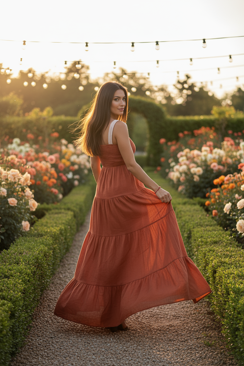 Organic Terracotta Boho Dress