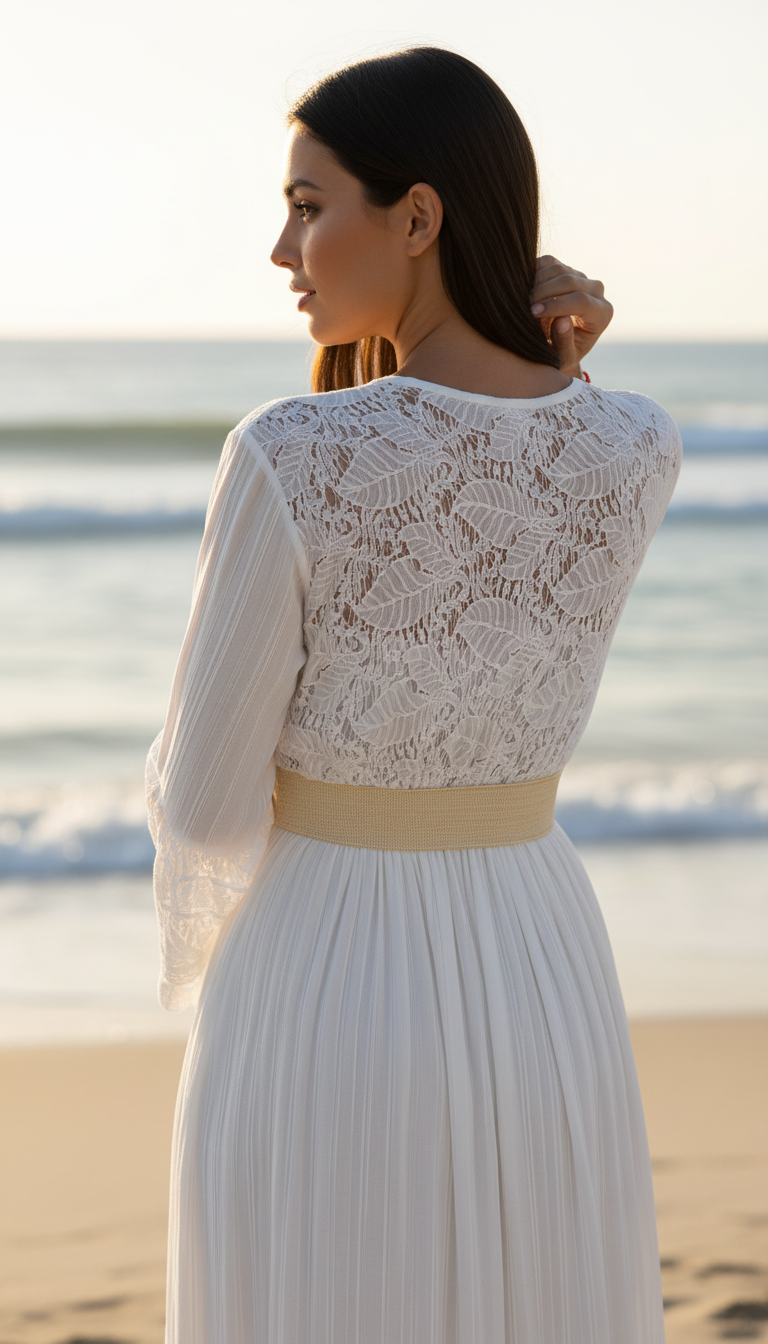 Robe en dentelle bohème pure