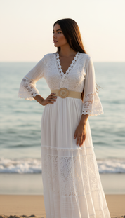 Robe en dentelle bohème pure