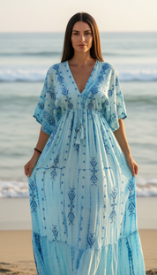 Seafoam Embroidered Maxi Dress