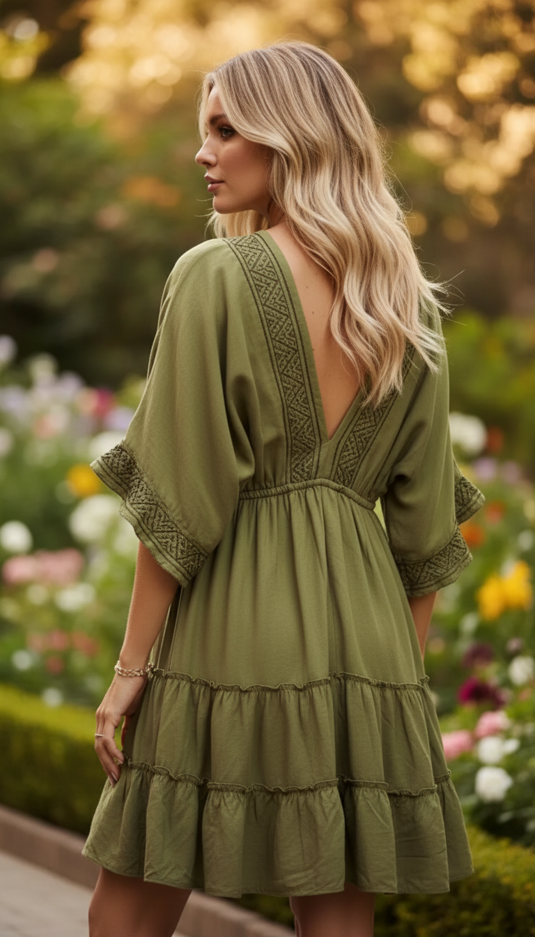 Robe courte Green Garden