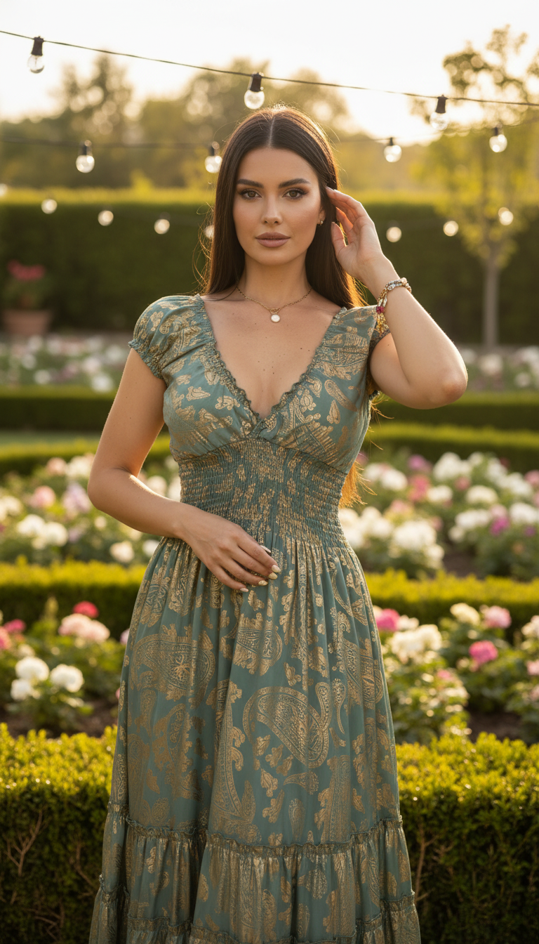 Robe longue en soie sereine