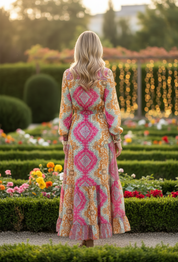 Robe en soie rose Aurore