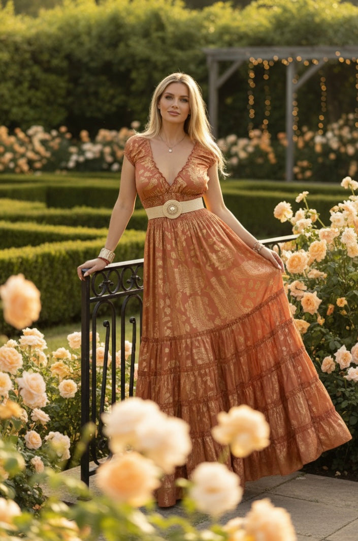 Robe longue en soie sereine