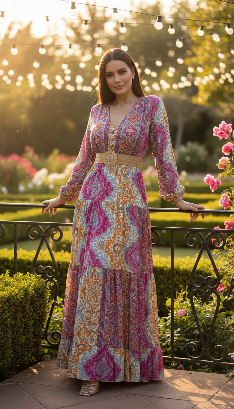 Robe en soie rose Aurore