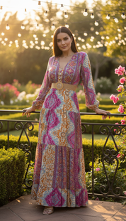 Robe en soie rose Aurore