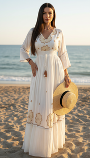 Alba White Maxi Dress