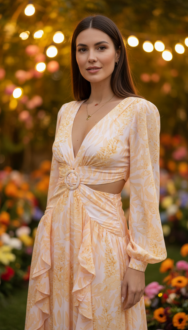 Romantic Silk & Organic Cotton Maxi Dress