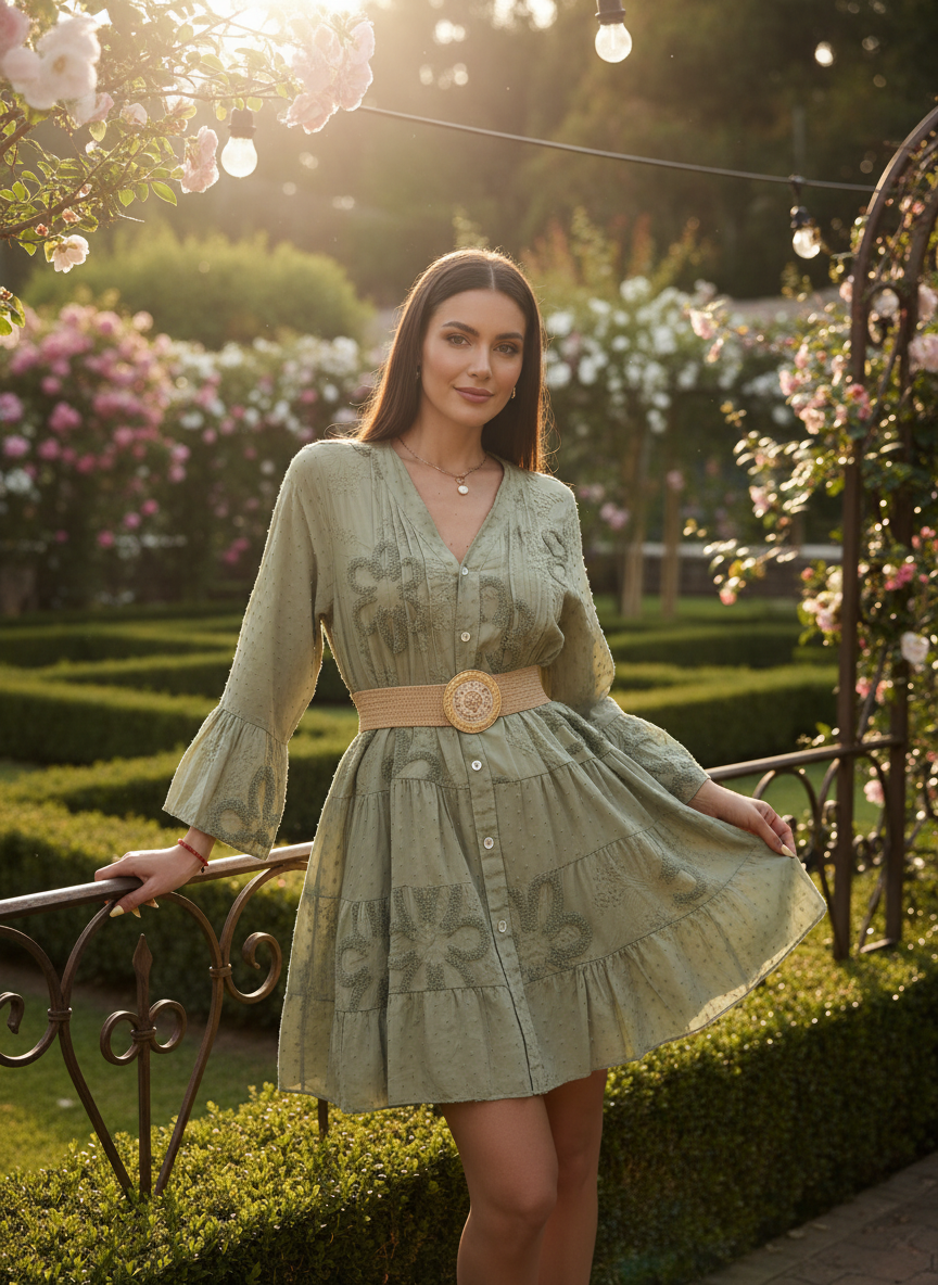 Plumeti Midi Dress