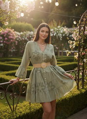 Plumeti Midi Dress