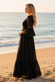 Salbeigrünes Spitzenkleid