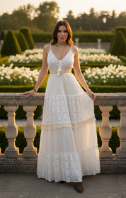 Evra Weißes Boho-Kleid