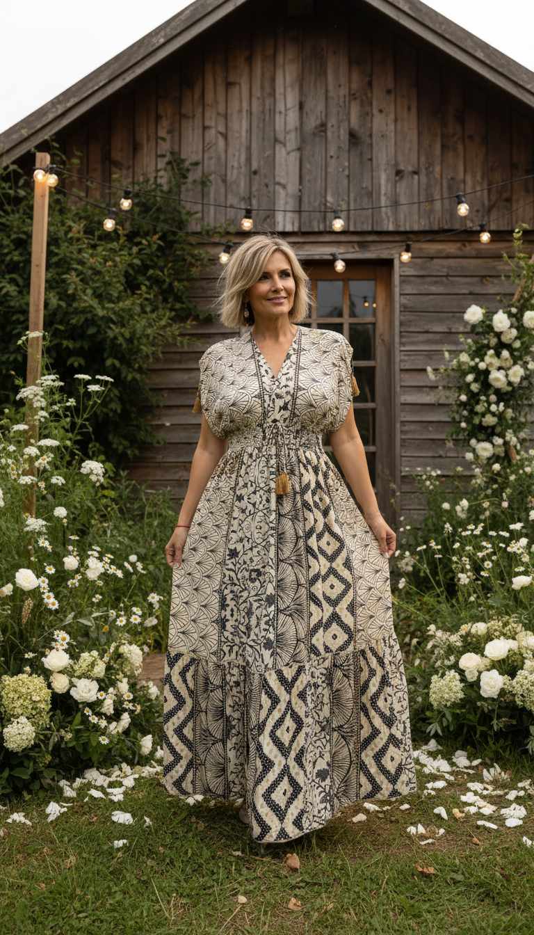 Bohemian Harmony Silk Dress