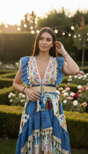Alma Garden Blue Maxi Dress
