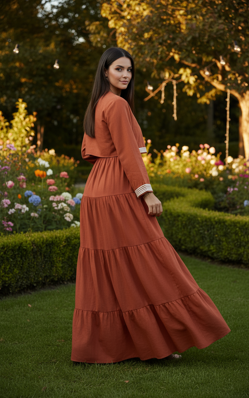 Organic Terracotta Boho Dress