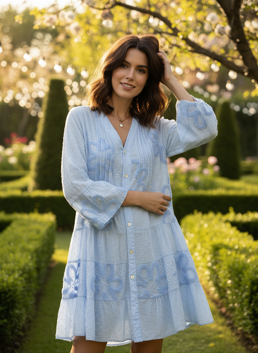 Plumeti Midi Dress