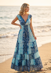 Amara Blue Silk Maxi Dress (copia)