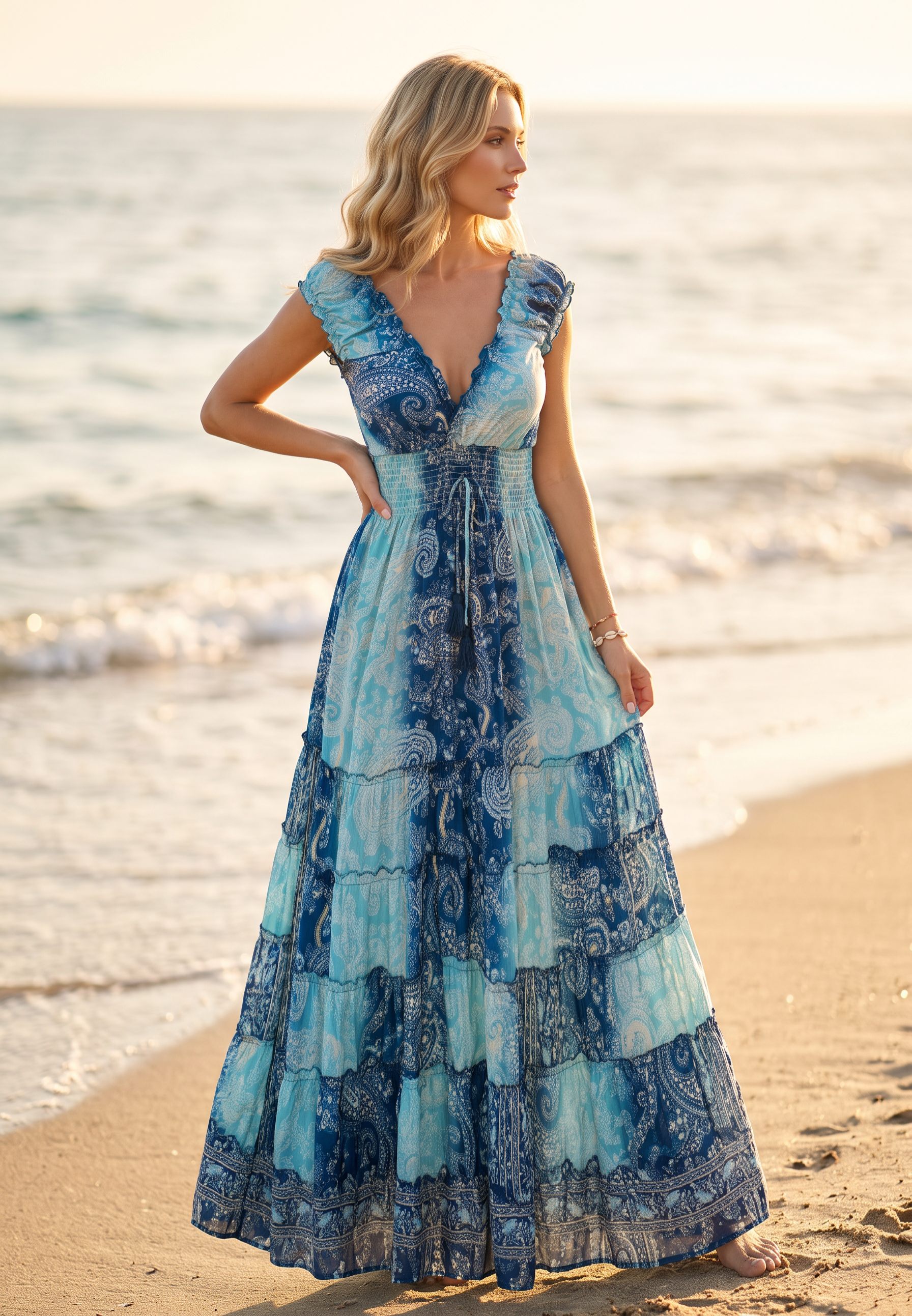 Amara Blue Silk Maxi Dress (copia)