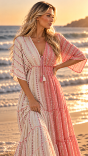 Blush Meadow Maxikleid