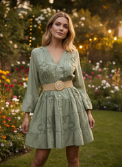 Plumeti Midi Dress