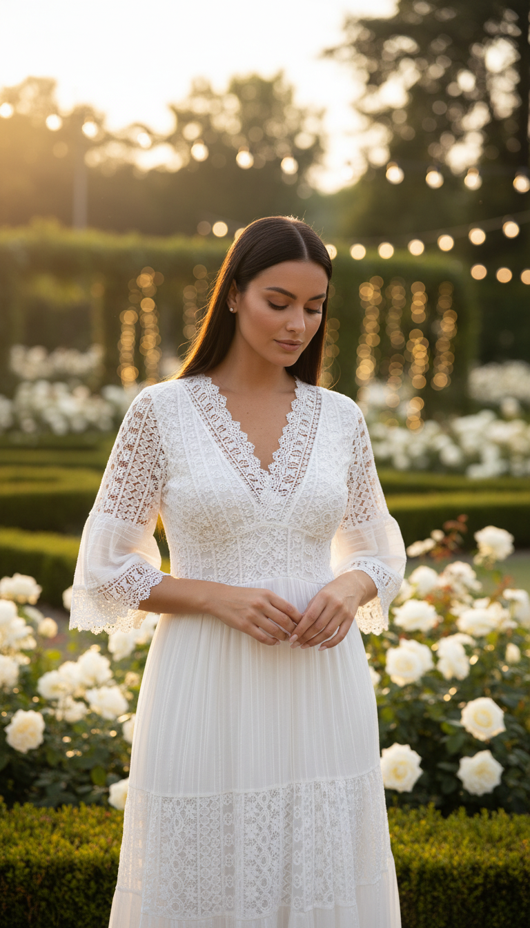 Ivory Moon Lace Dress