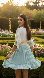 Robe bohème courte brodée à la main