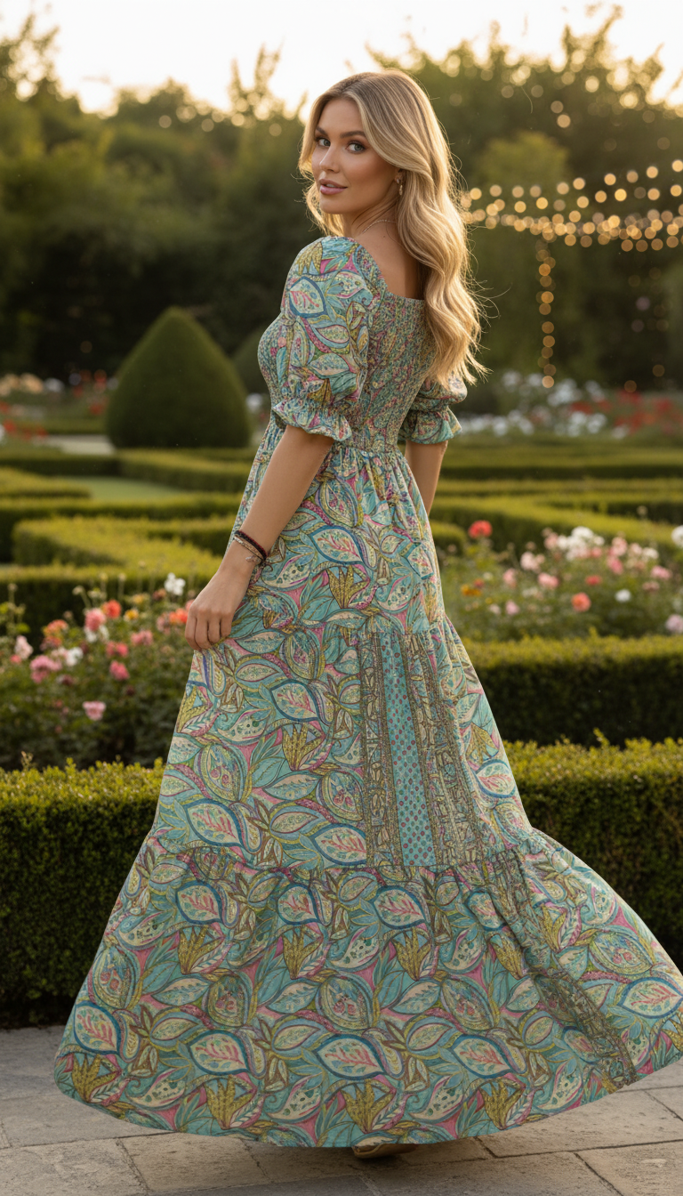 The Smocked Blue Silk Dress