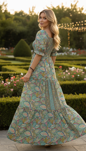 The Smocked Blue Silk Dress