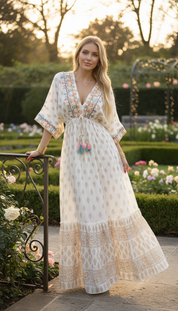 Robe longue colorée