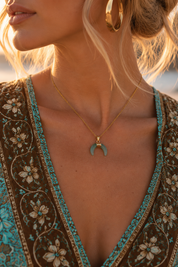 Green Aventurine Moon Necklace