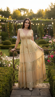 Golden Daydreams Boho Dress