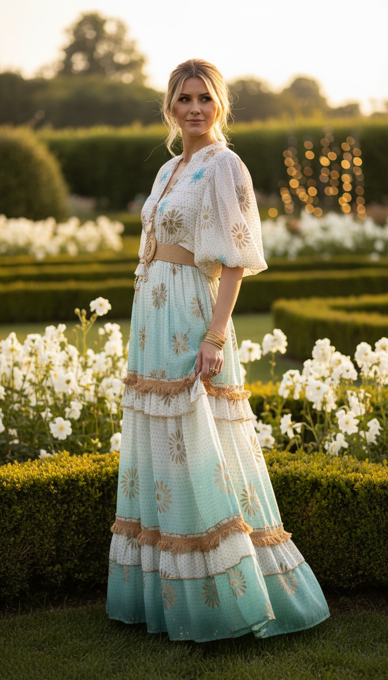 Robe longue Azure Bloom