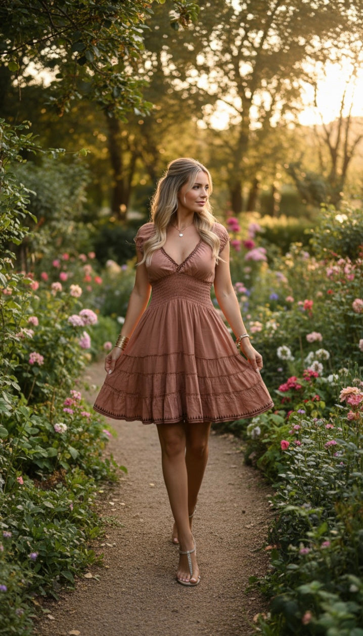 Robe bohème courte et sereine