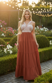 Organic Terracotta Boho Dress