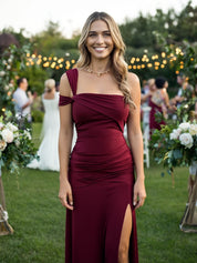 Burgundy Elegant Party Dress