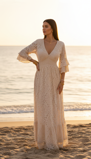 Robe en dentelle vaporeuse